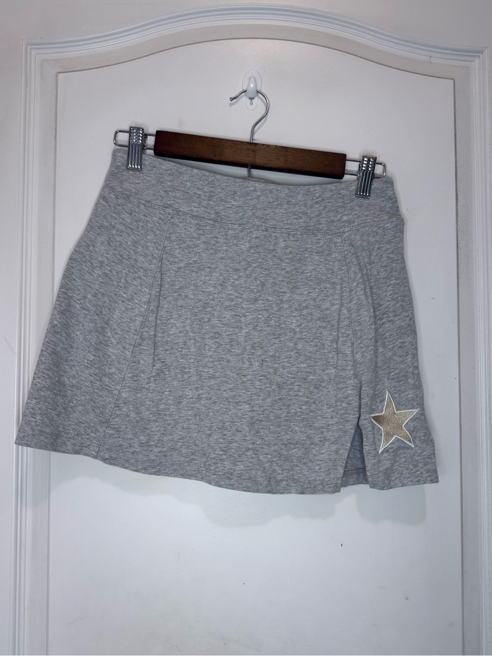 Grayson Threads Gray Mini Skirt with Gold Star Detail